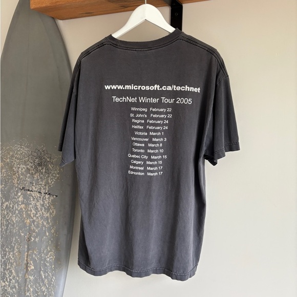 RARE 2005 Microsoft Technet Winter Tour Canada Shirt size XL grey faded - Picture 5 of 8